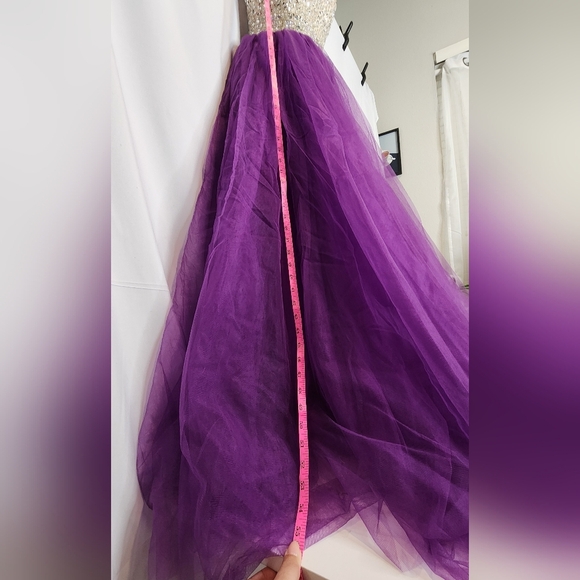 🔥Purple Tulle Gown with Beaded Bodice - Picture 5 of 9